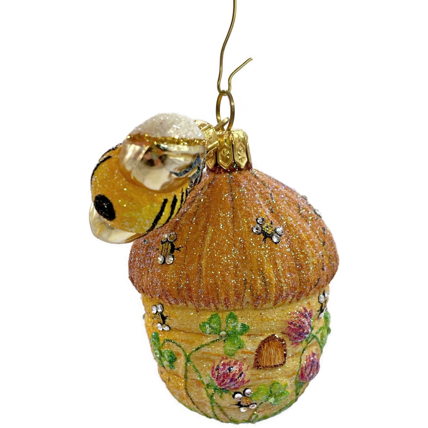 Patricia Breen Clover Beeskep And Bee Glittered Wings Spring Christmas Ornament