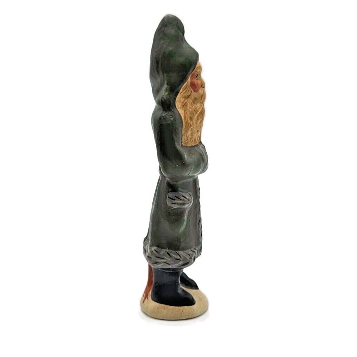 Vaillancourt Belsnickel with Green Coat Tammy Lajoie Signed Chalkware Figurine