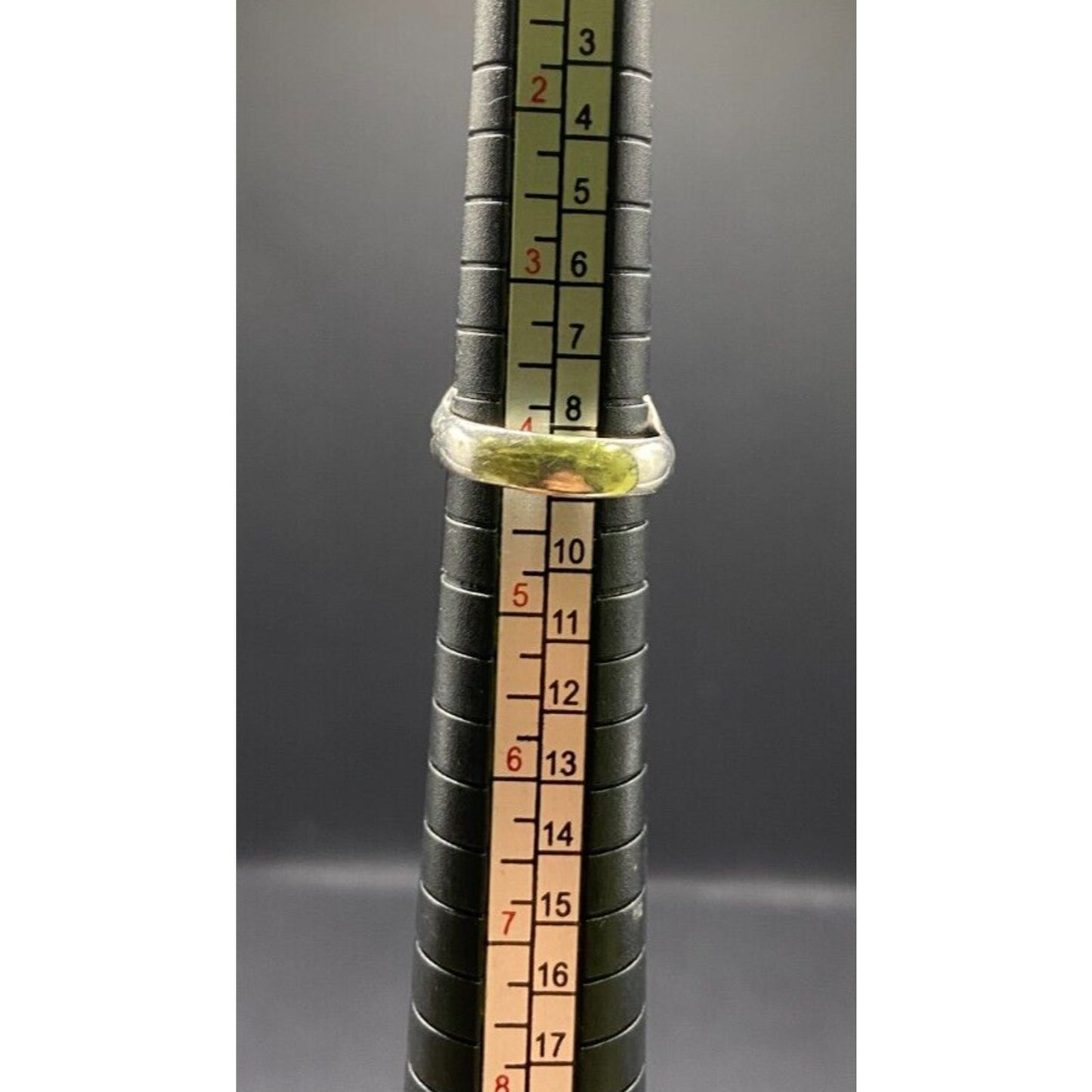 Golden Rutilated Quartz Crystal Ring Oval Cabochon 925 Sterling Silver Size 4