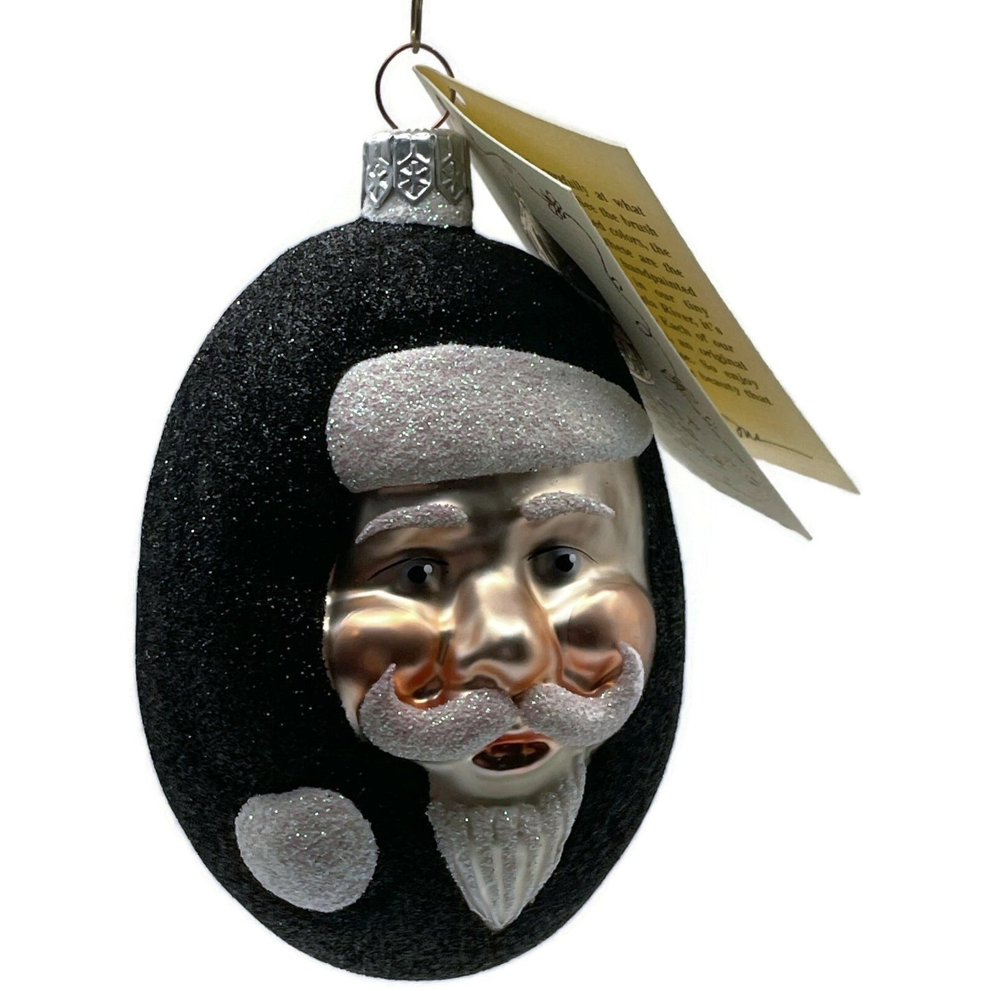Patricia Breen Jelly Bean Santa Claus Black Glittered Easter Christmas Ornament
