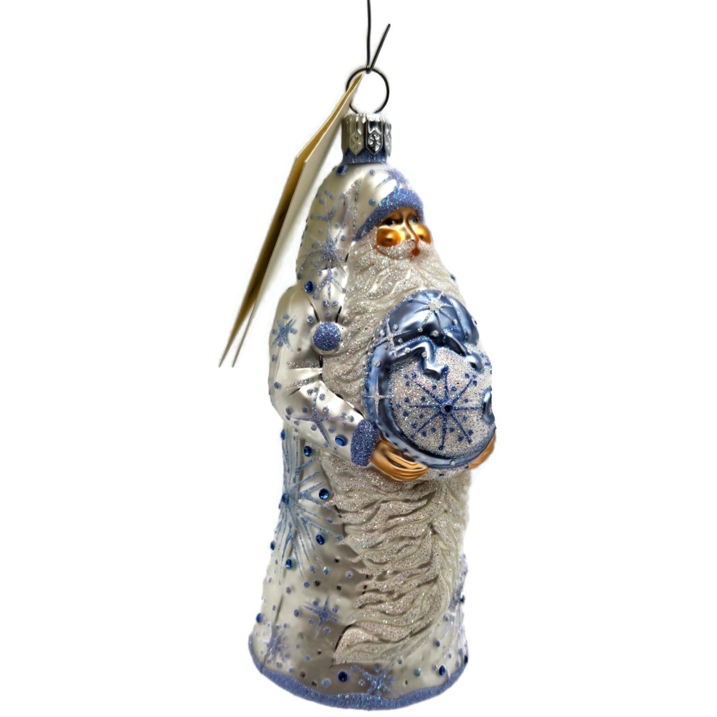 Patricia Breen Santa With Chameleon Jeweled Snowflakes Christmas Tree Ornament