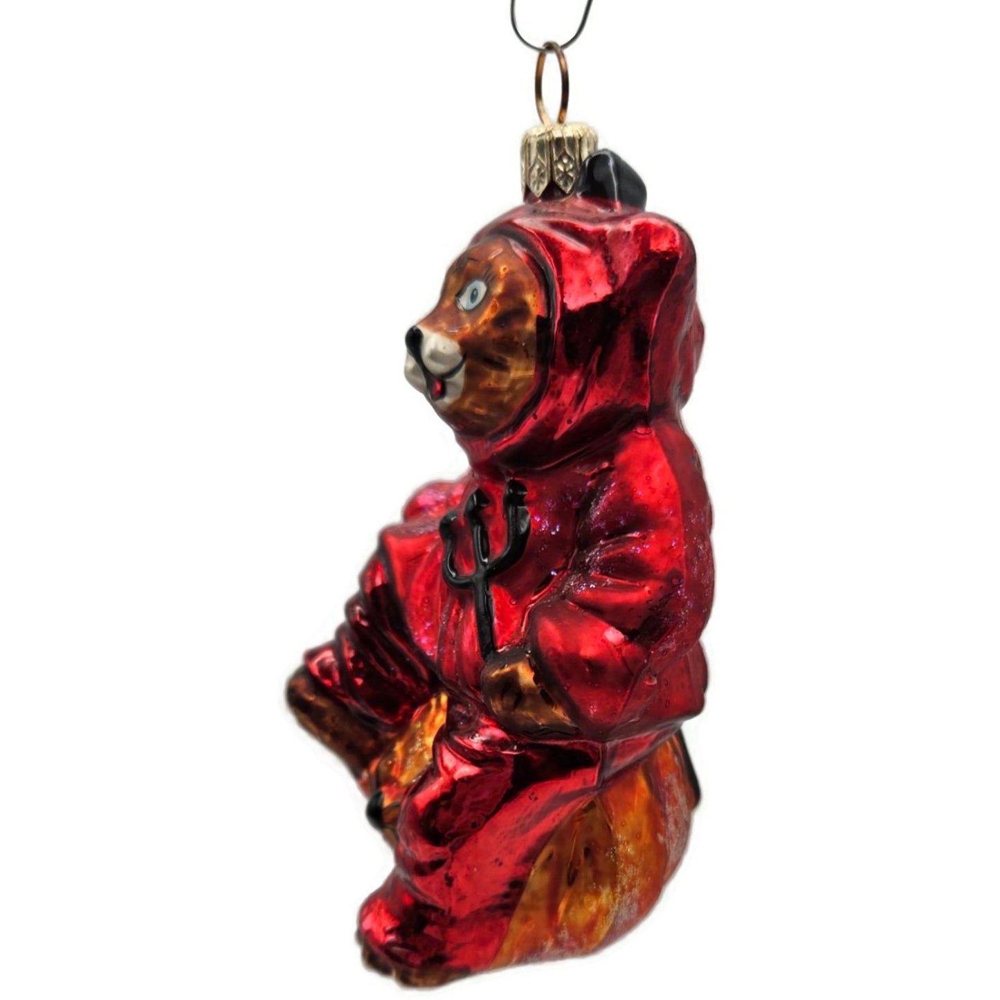 Christopher Radko You Little Devil Bear Pumpkin Halloween Christmas Ornament