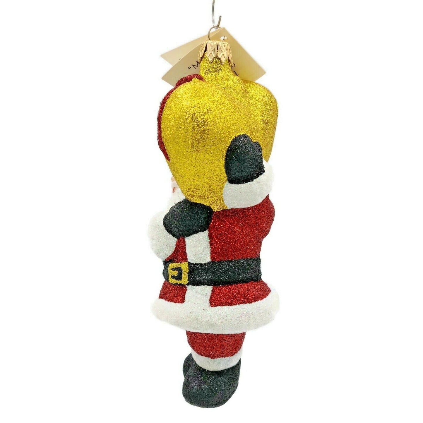 Larry Fraga PS Santa Claus Loves You Christmas Tree Holiday Glittered Ornament