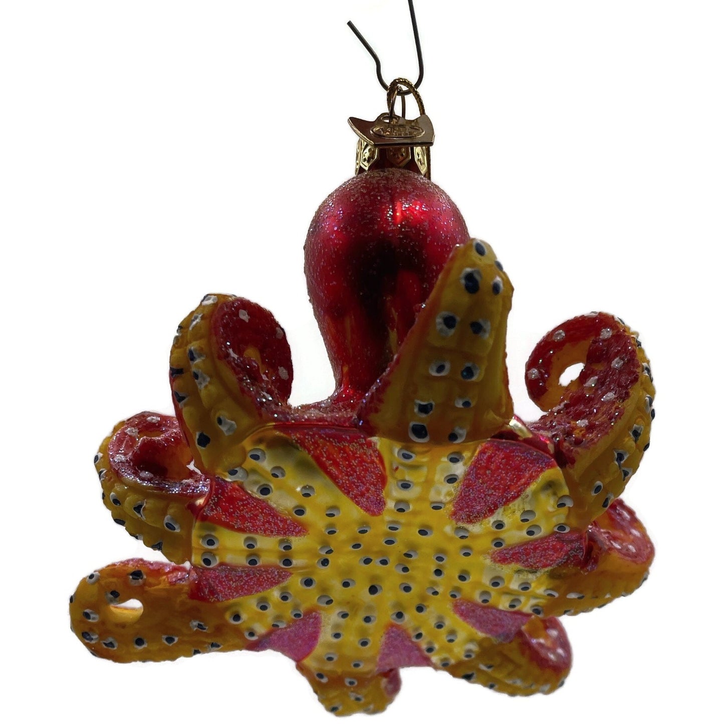 Octopus Nautical Ornament Red Glass Christmas Tree Kurt Adler Noble Gems