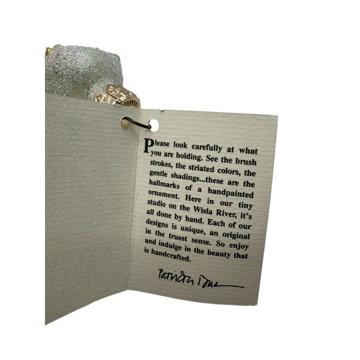 Patricia Breen Joan of Arc Pearl Halo Matte Egg Christmas Holiday Tree Ornament