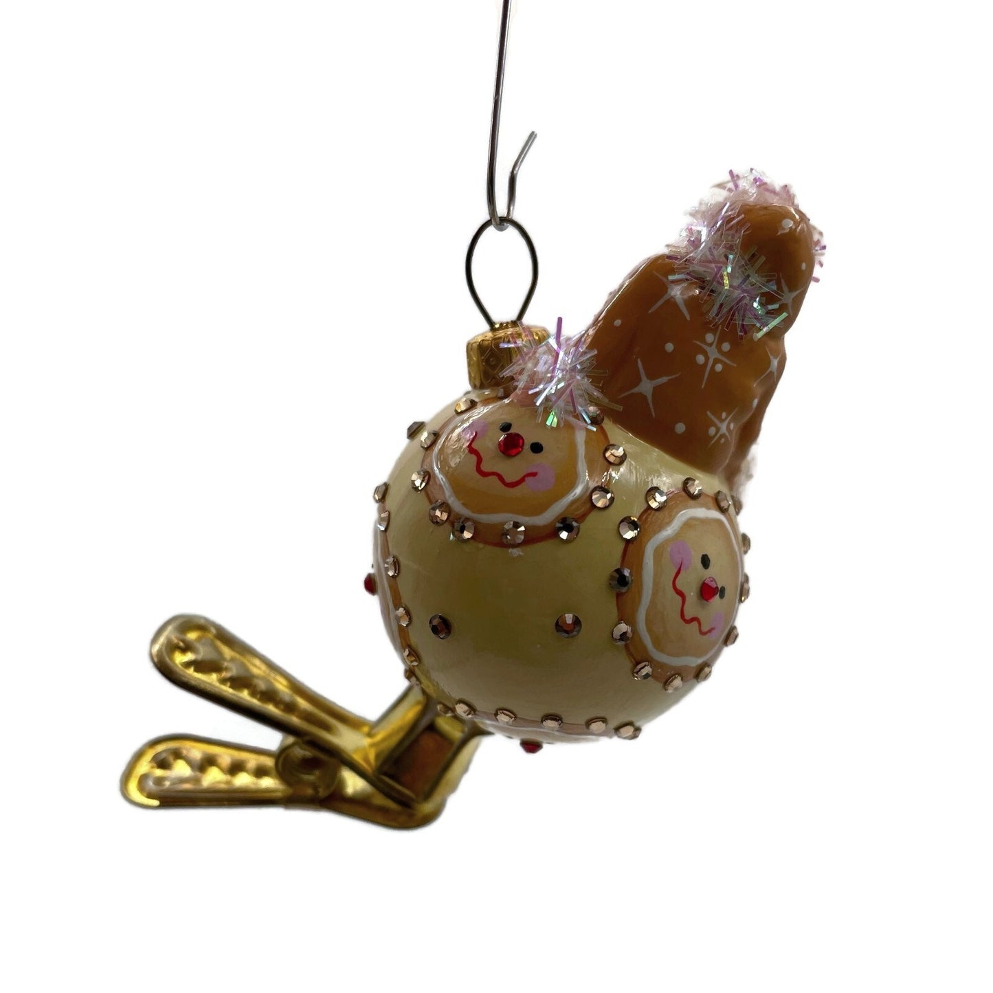 Patricia Breen Bauble Santa Gingerbread Faces Clip On Christmas Tree Ornament