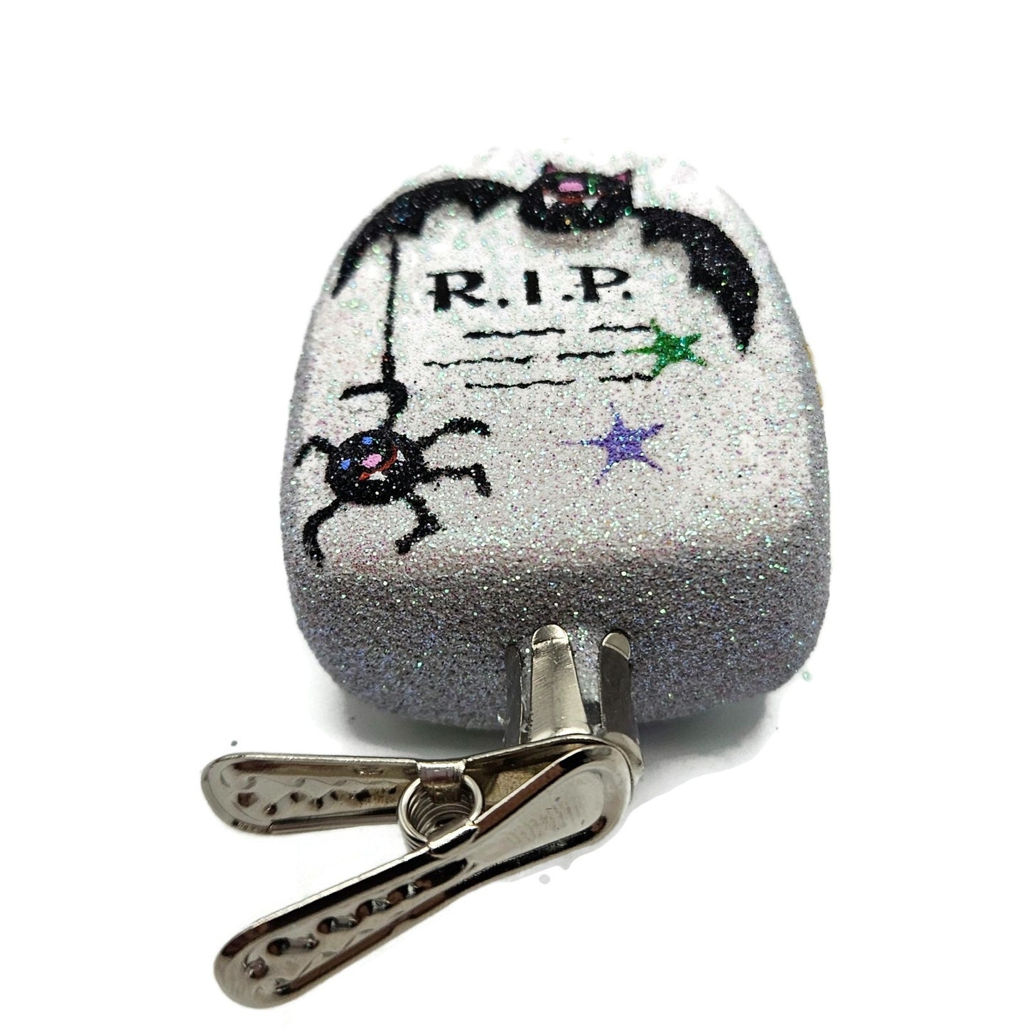 Patricia Breen Halloween Headstone Frankenstein RIP Bat Spider Clip On Ornament