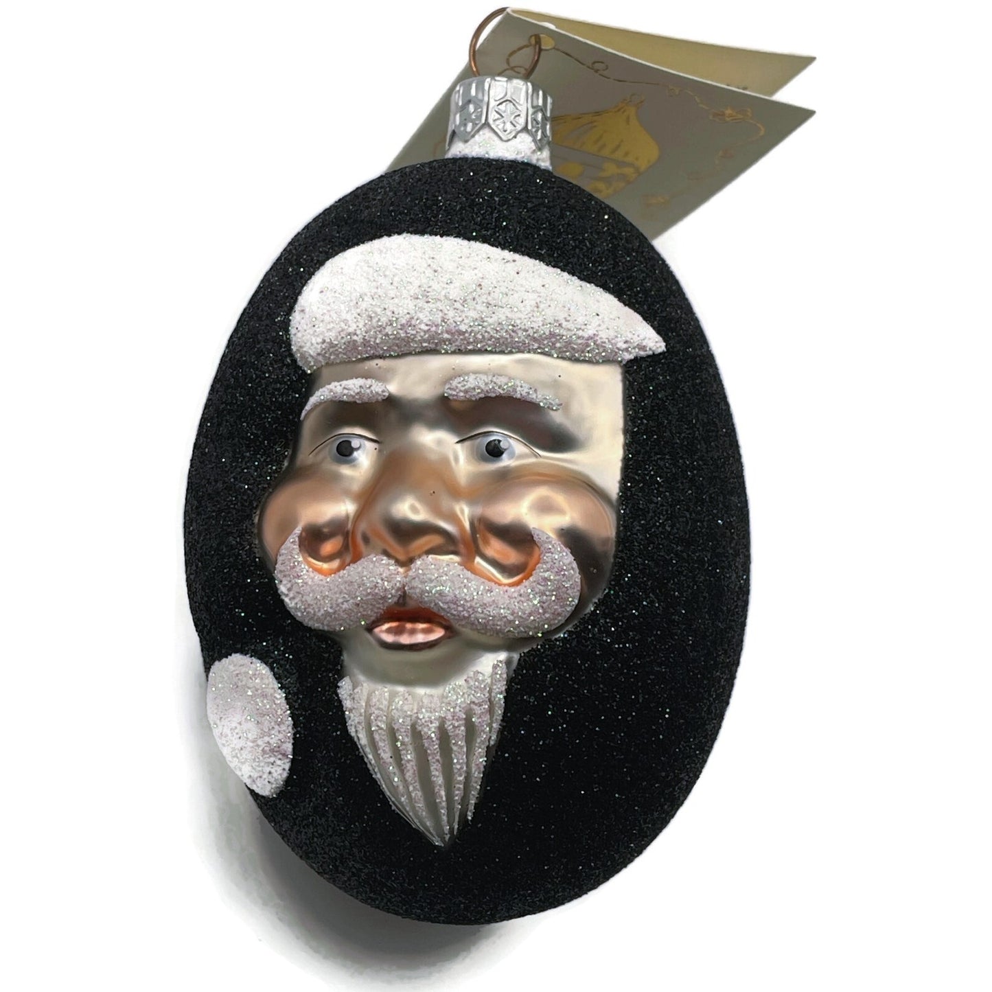 Patricia Breen Jelly Bean Santa Claus Black Glittered Easter Christmas Ornament