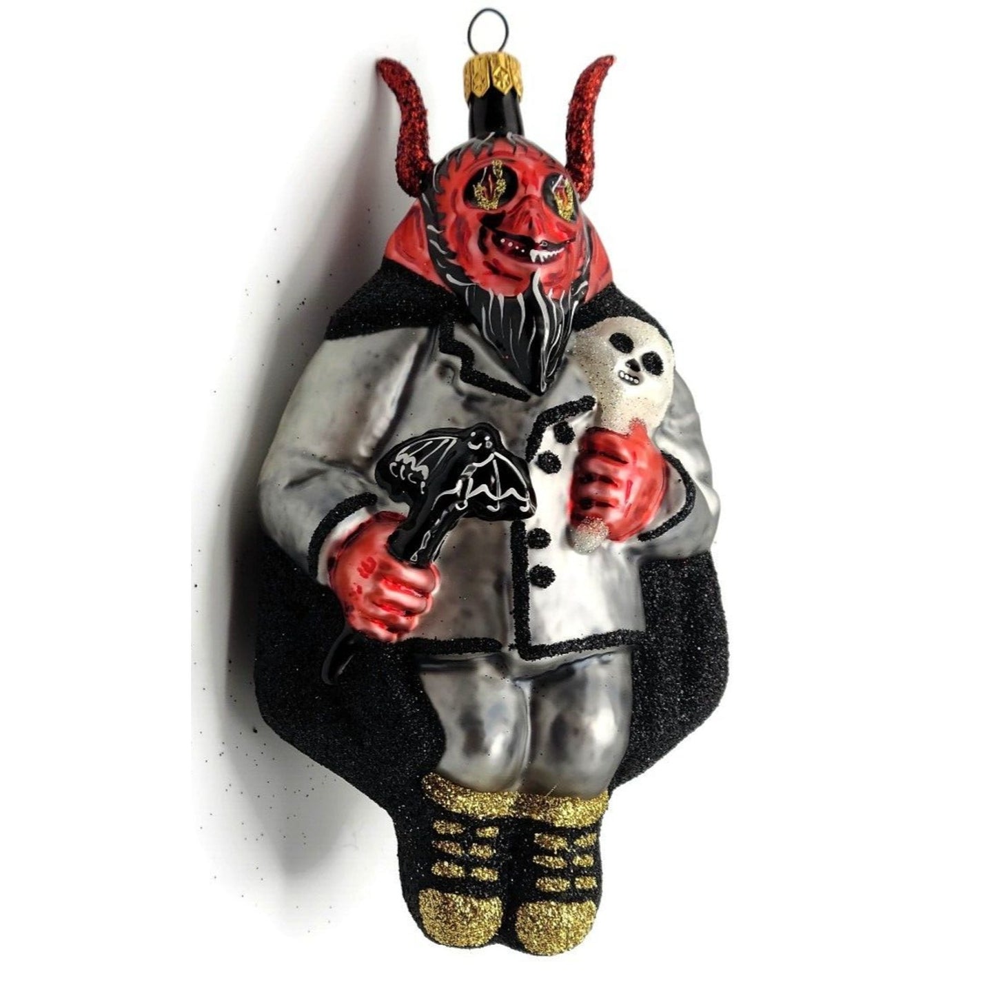 Larry Fraga Devil Beware Blown Glass Halloween Christmas Tree Ornament 5889