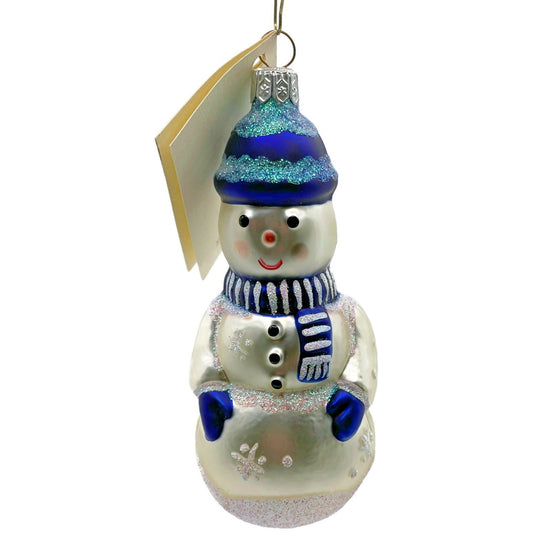 Patricia Breen Ornament Snowboy Blue Snowflakes Dots Family Christmas Tree Decor