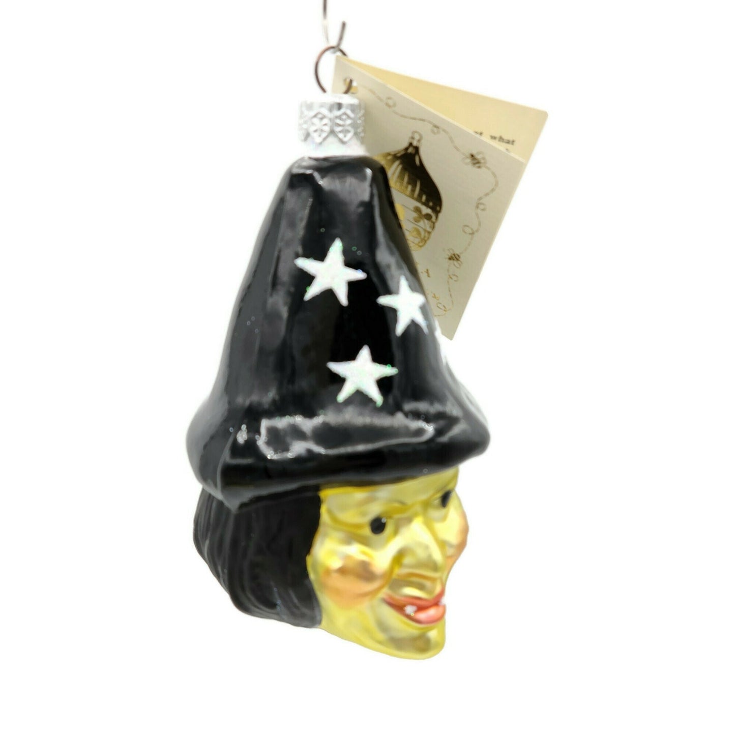 Patricia Breen Ornament Witch Hazel Green Face Stars Black Hat Halloween Tree