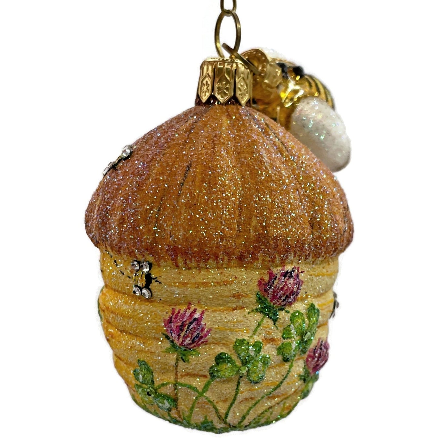 Patricia Breen Clover Beeskep And Bee Glittered Wings Spring Christmas Ornament