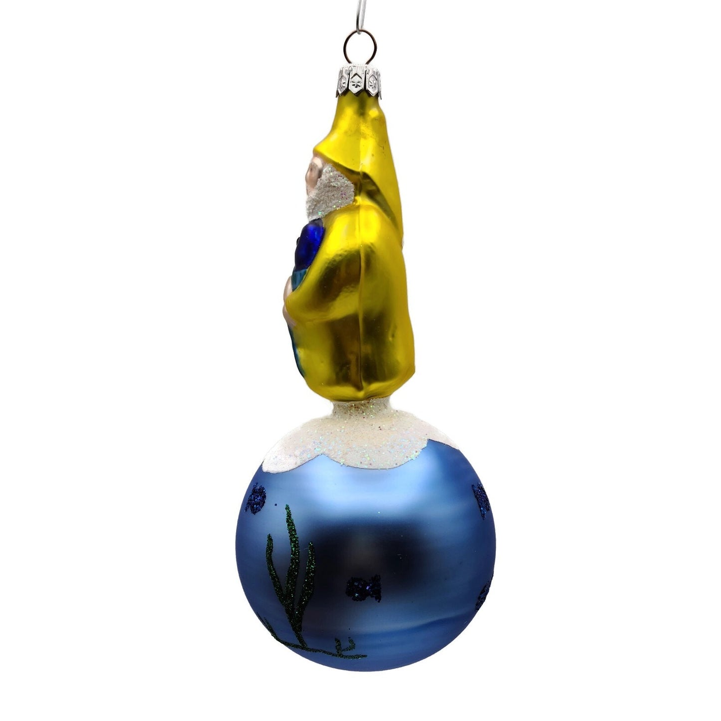 Patricia Breen Marinista Santa Matte Ball Fish Seaweed Nautical Tree Ornament