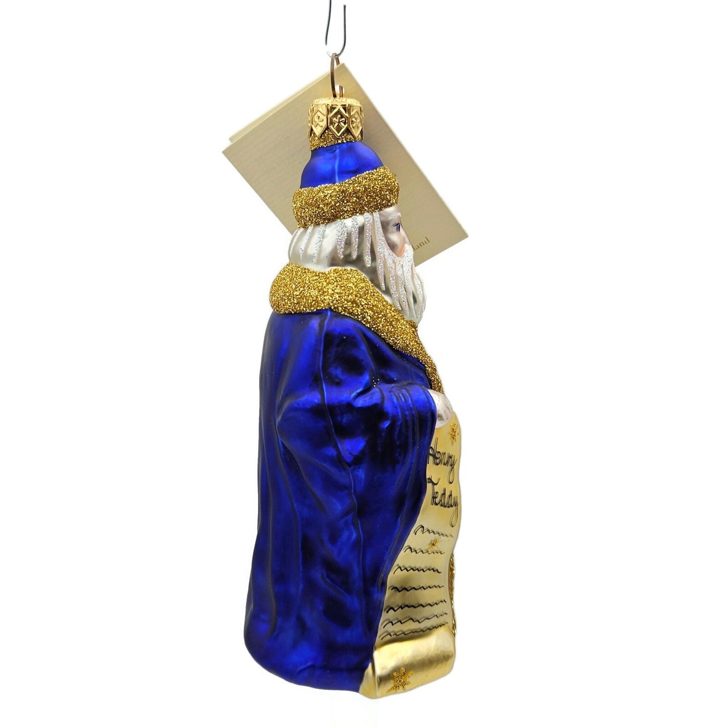 Patricia Breen Making His List Blue Two Names Santa Claus Christmas Ornament
