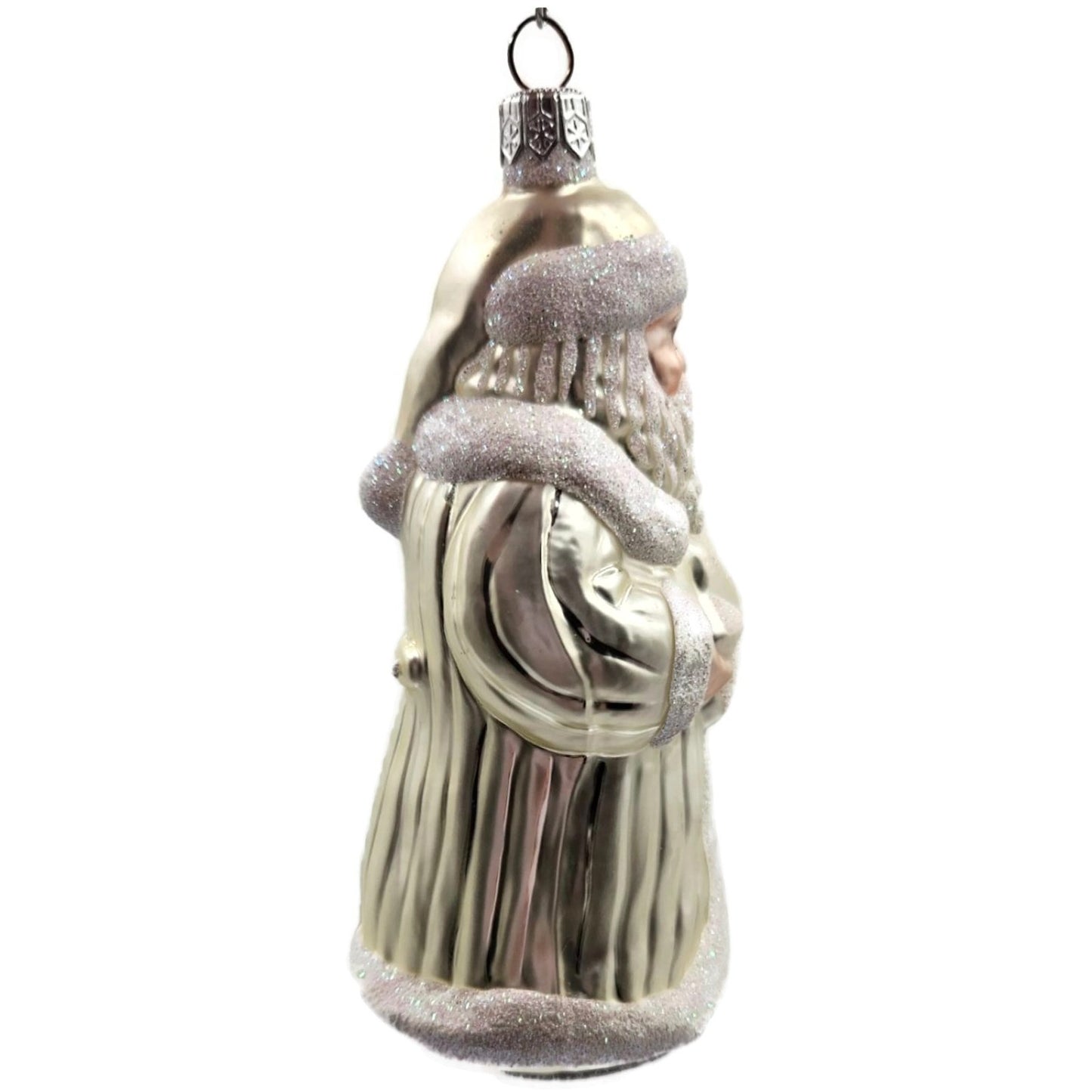 Patricia Breen Snowflake Santa Claus Pearl Glittered Christmas Tree Ornament