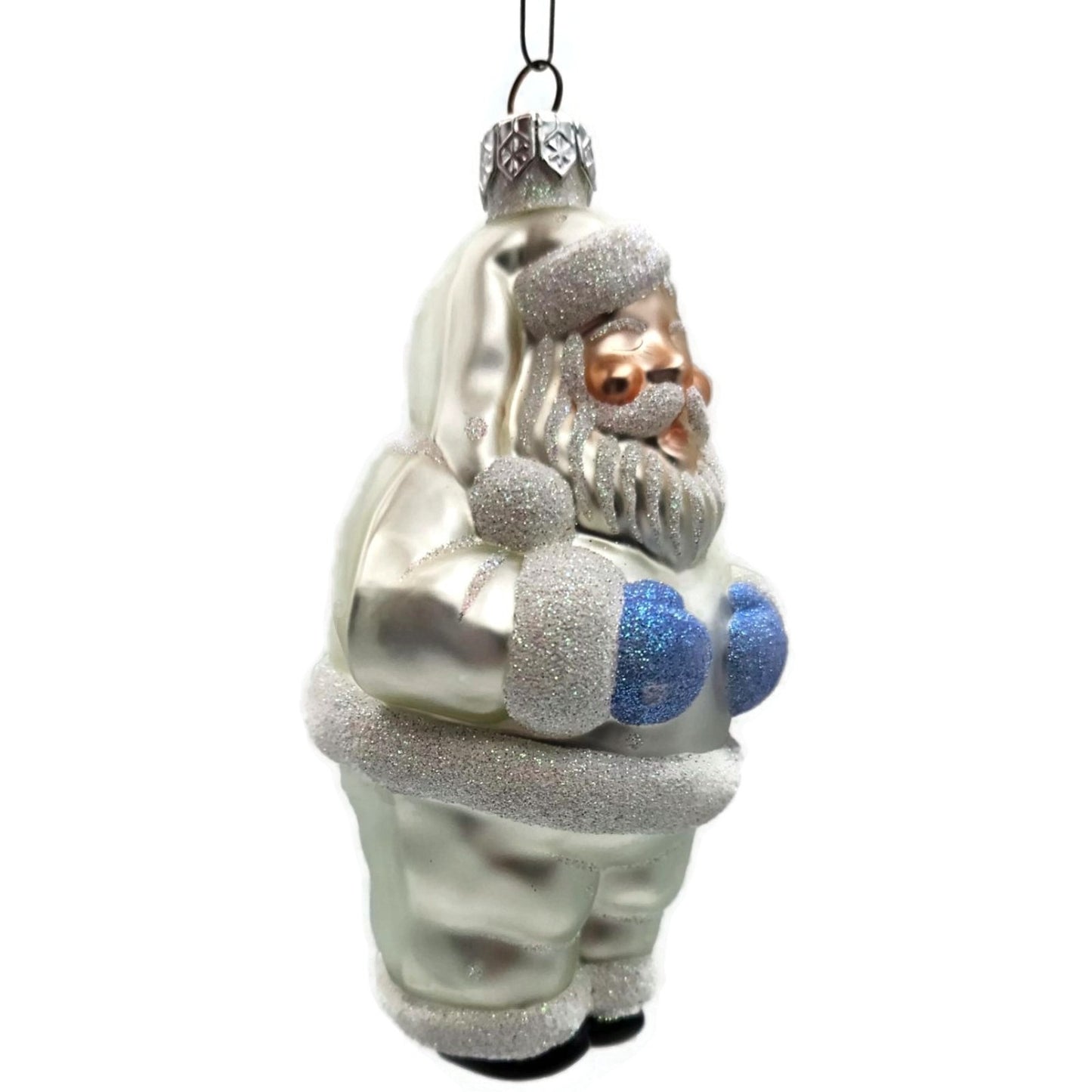 Patricia Breen Ho Ho Ho Santa Claus Pearl Glittered Dots Christmas Tree Ornament