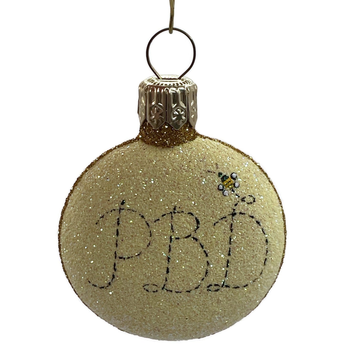 Patricia Breen Bee Medallion Glittered PBD Yellow Spring Christmas Tree Ornament