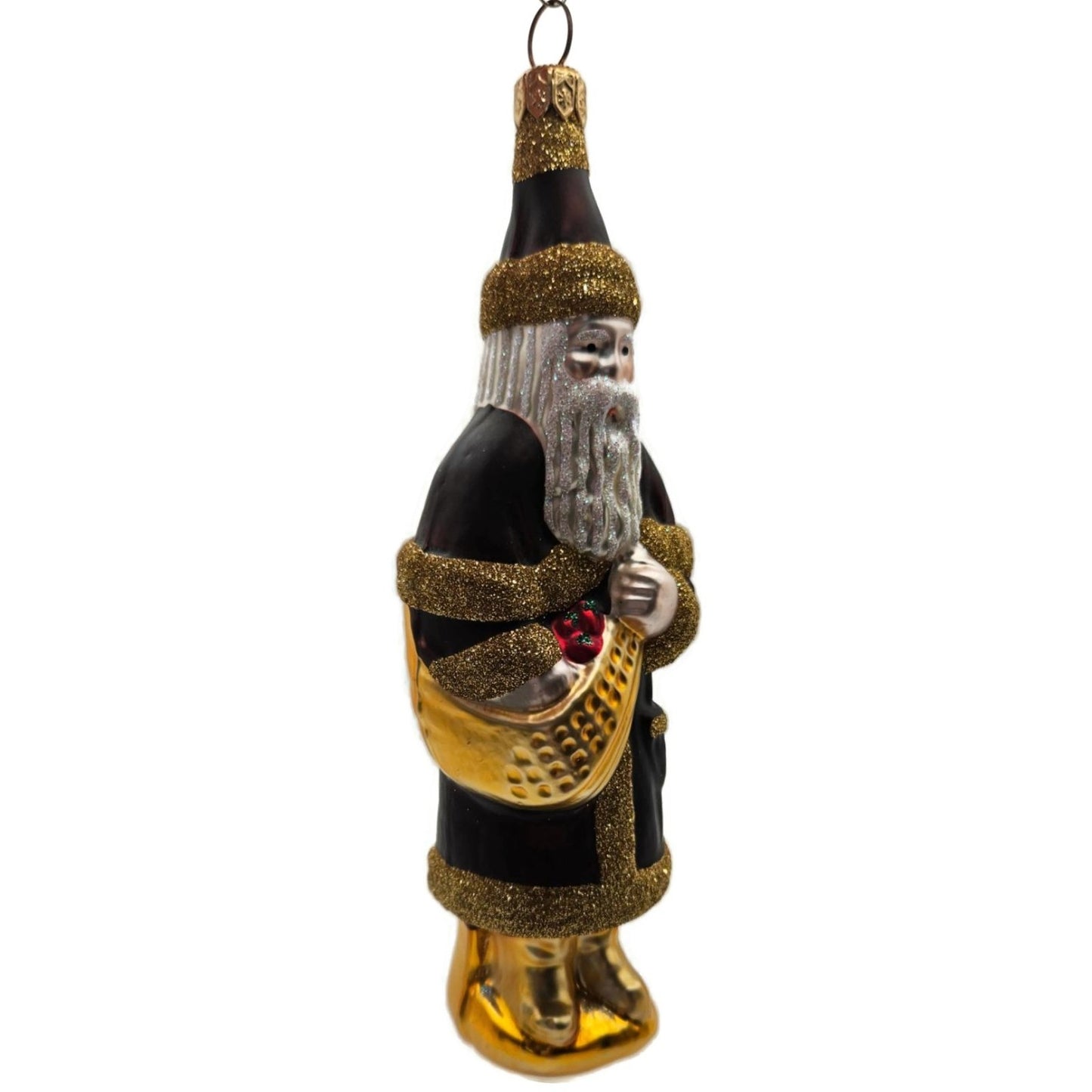 Patricia Breen Chocolate Box Santa Claus Bordeaux Gold Christmas Tree Ornament
