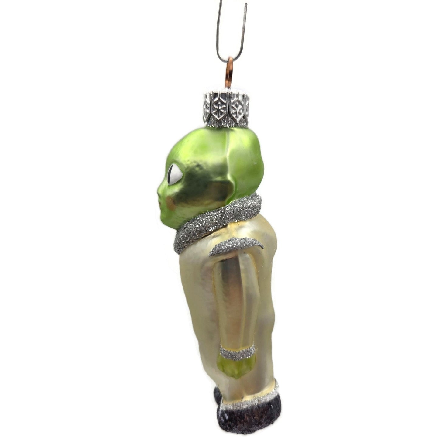Patricia Breen A Walk on the Moon Alien Matte Suit Glittered Christmas Ornament