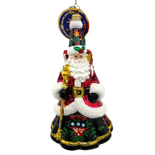 Christopher Radko Festive Folk Santa Claus Christmas Holiday Ornament 1020967