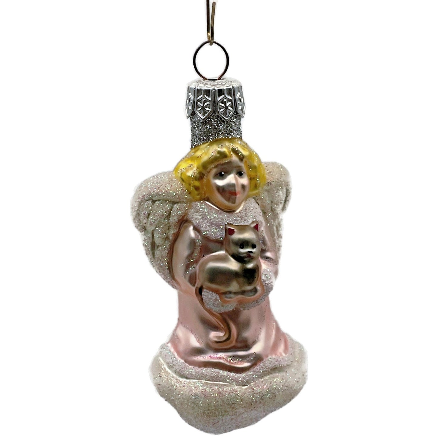 Patricia Breen Quartet of Angels Pastel Kitten Pearl Pink Christmas Ornament