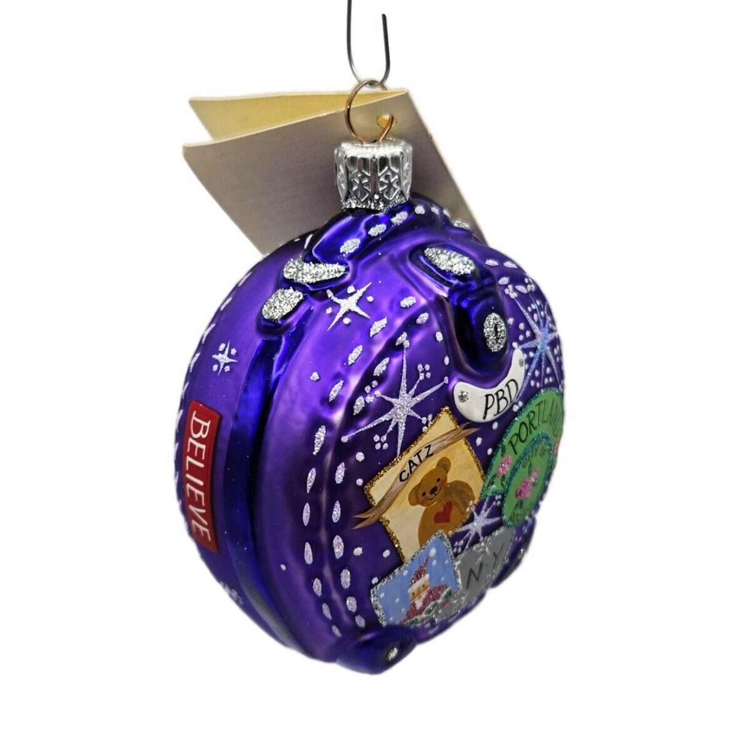 Patricia Breen Journey with Me Purple Portland Matte Christmas Travel Ornament