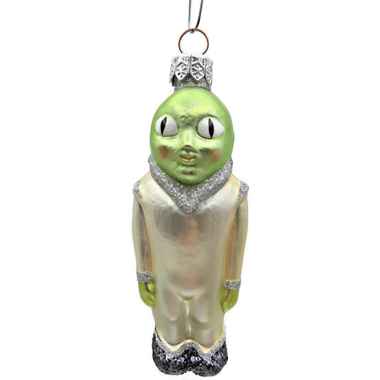 Patricia Breen A Walk on the Moon Alien Matte Suit Glittered Christmas Ornament