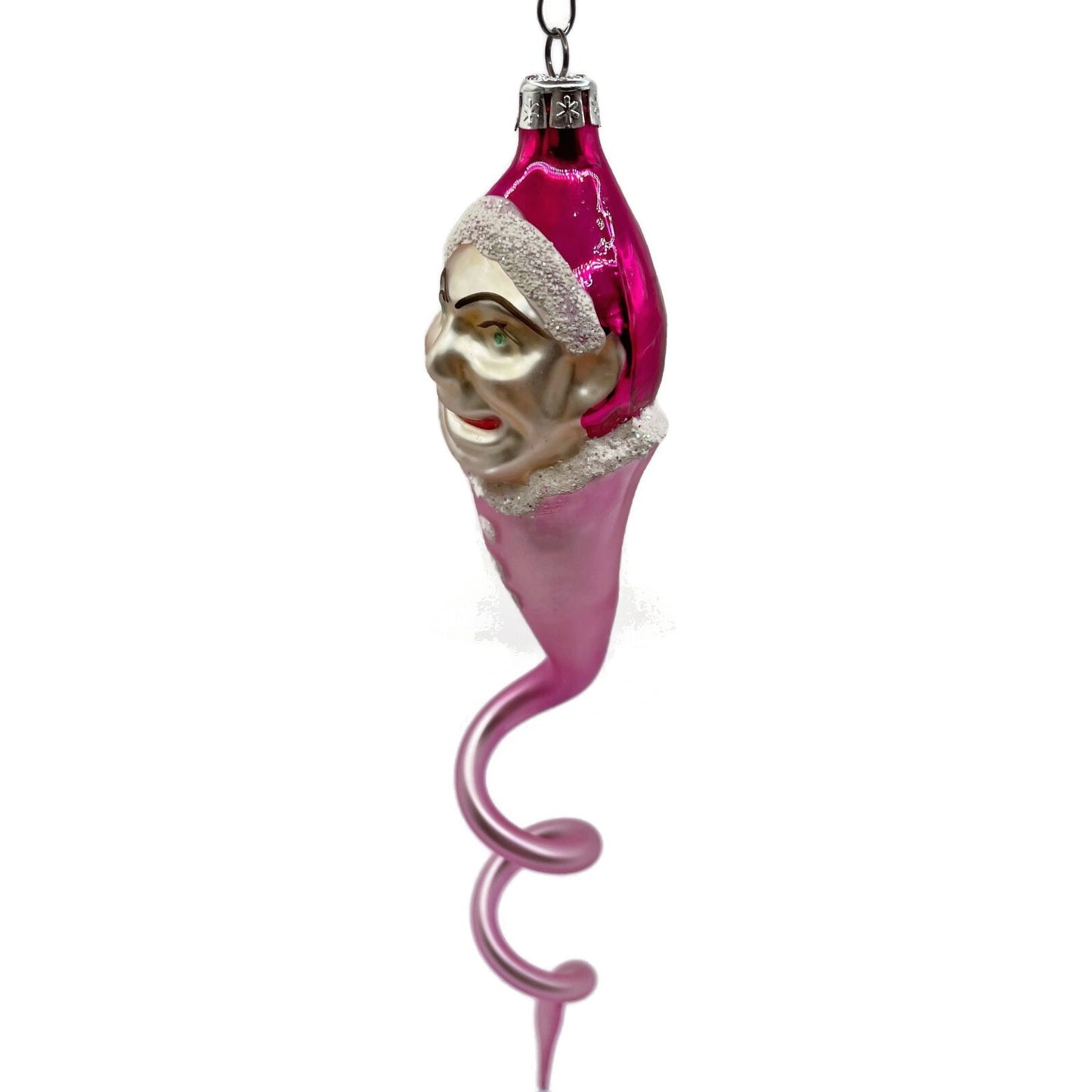 Christopher Radko Ornament Clown Snake Hot Pink Jester Spiral Twist Christmas