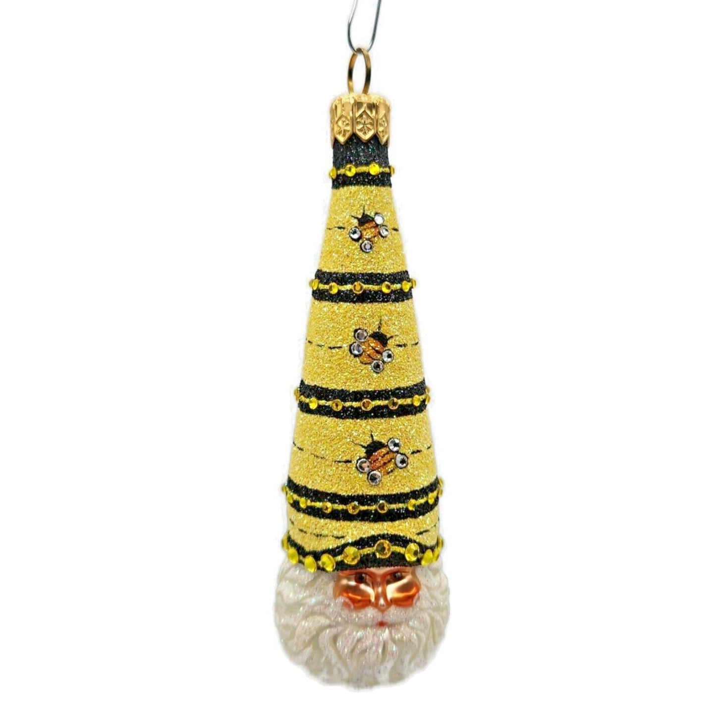 Patricia Breen Winter Sage Bees Striped Santa Claus Spring Christmas Ornament