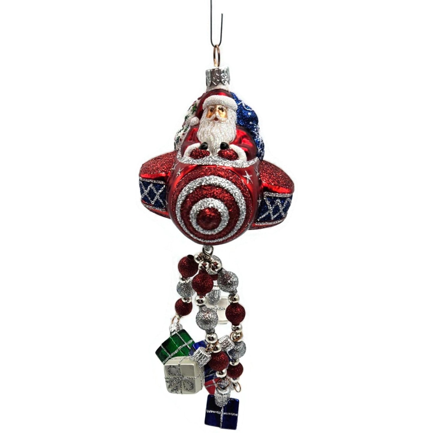 Patricia Breen Santa du Ciel Red Air Plane Travel Gifts Christmas Tree Ornament