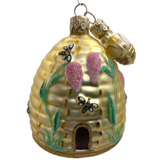 Patricia Breen Wisteria Beeskep Pink Bees Flowers Spring Holiday Tree Ornament