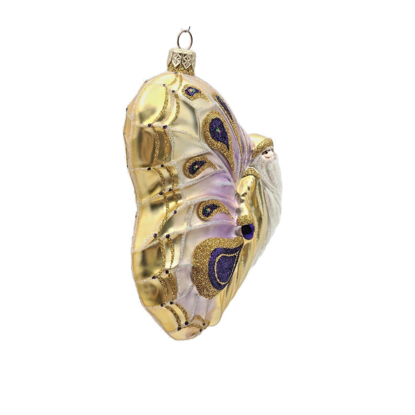 Patricia Breen Papillion Noël Lavender Shades Butterfly Santa Christmas Ornament