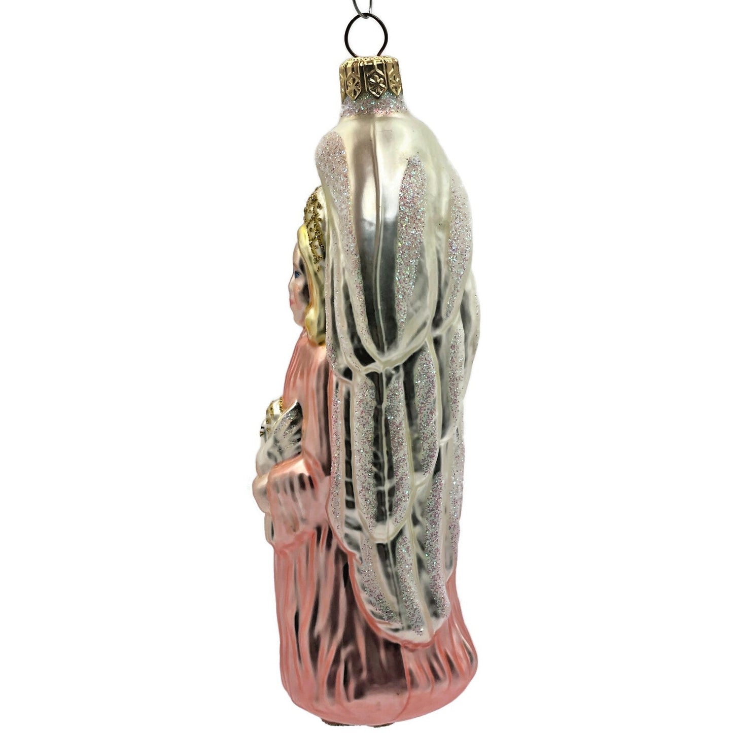 Patricia Breen Angel of Peace Pink Glittered Wings Christmas Tree Ornament 9601