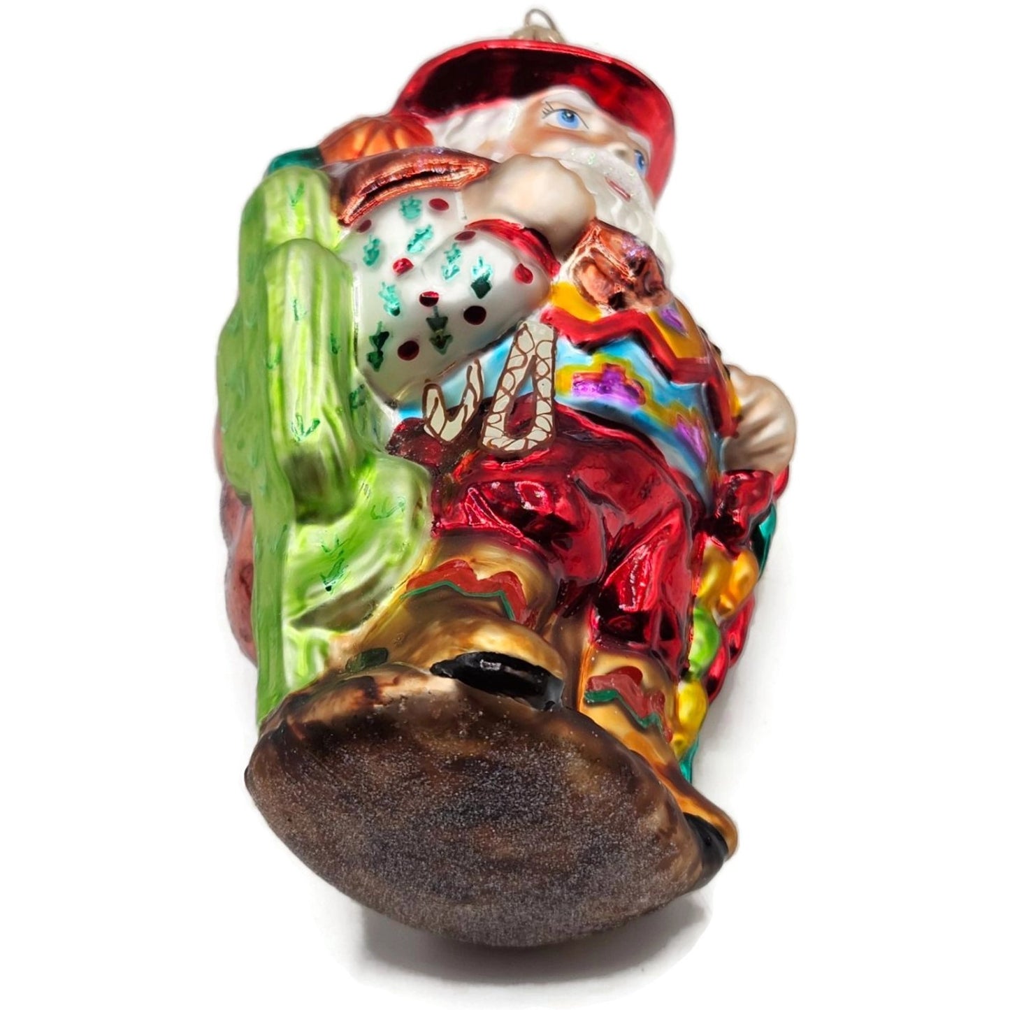 Christopher Radko Cow Boy Santa Claus Cactus Gifts Christmas Ornament 00-QVC-2