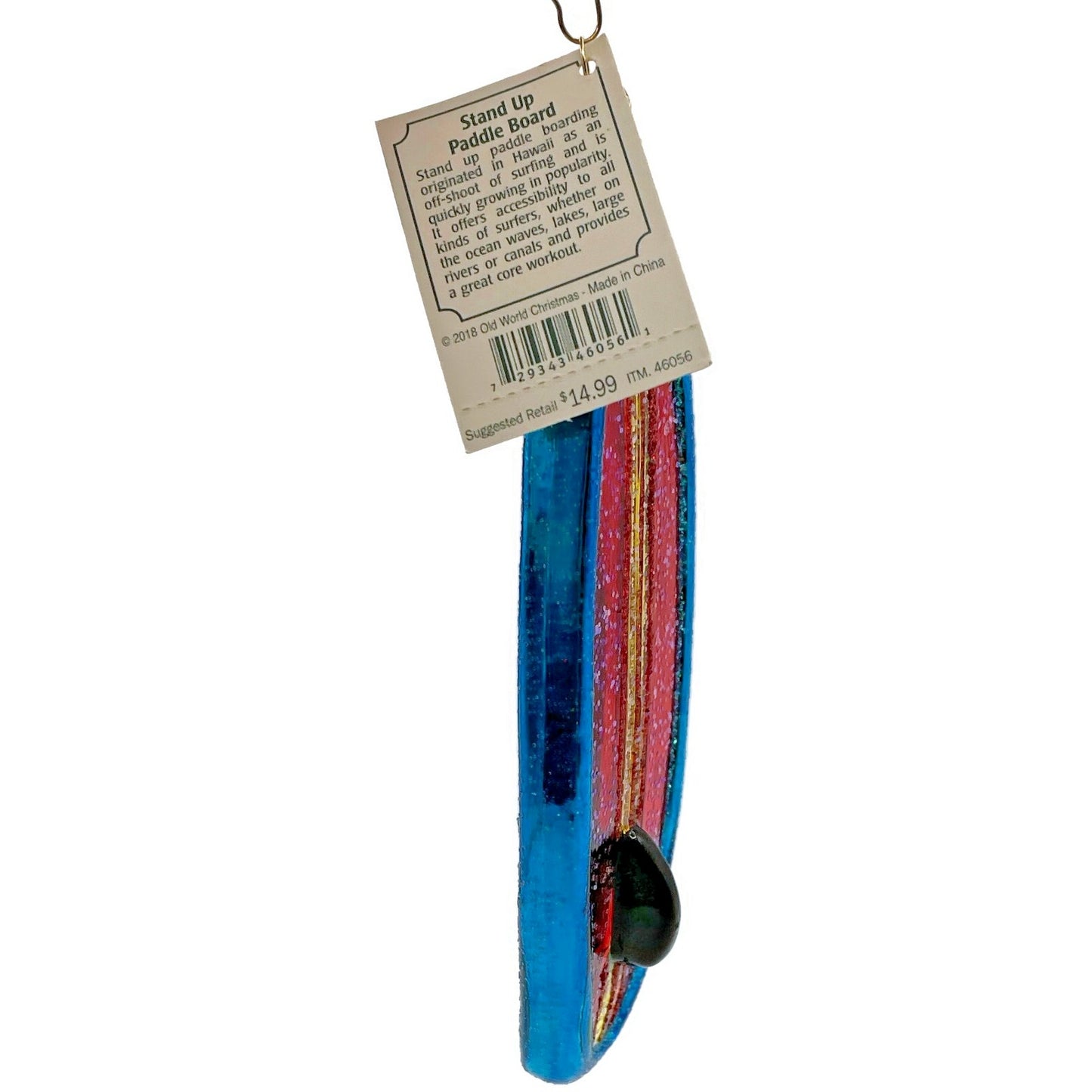 Stand Up Paddle Board Ornament OWC Blown Glass Old World Christmas Tree Decor