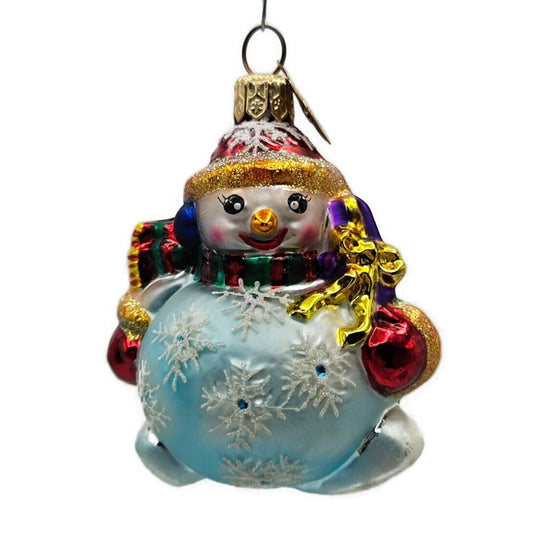 Christopher Radko Chubby Cheer Gem Snowman Christmas Tree Ornament 00-521-QVC