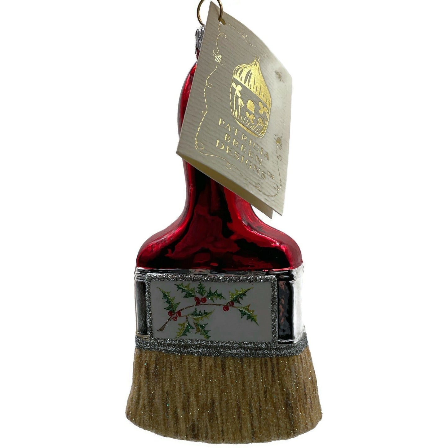 Patricia Breen Ornament PB Paint Brush Holly Art Red Christmas Holiday Tree Deco
