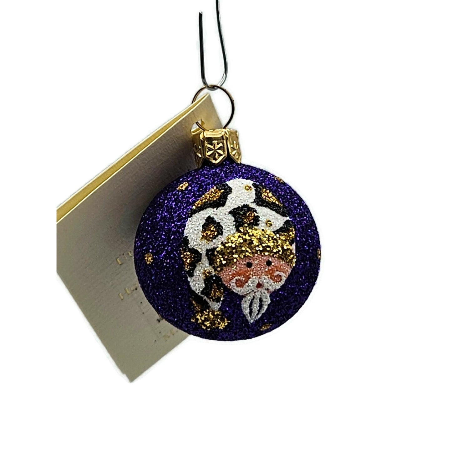 Patricia Breen Studio Gift Ball Santa Claus Leopard Hat Christmas Tree Ornament
