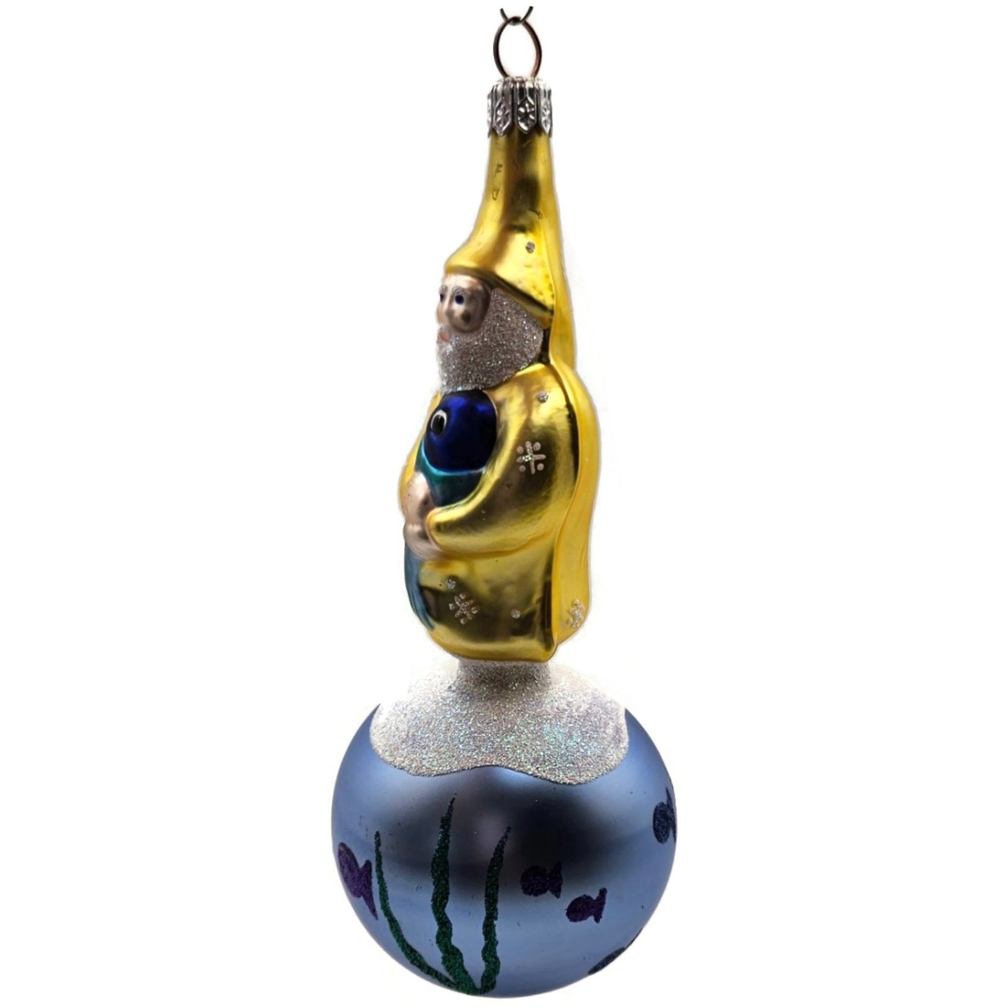 Patricia Breen Marinista Santa Matte Ball Fish Seaweed Nautical Decor Ornament