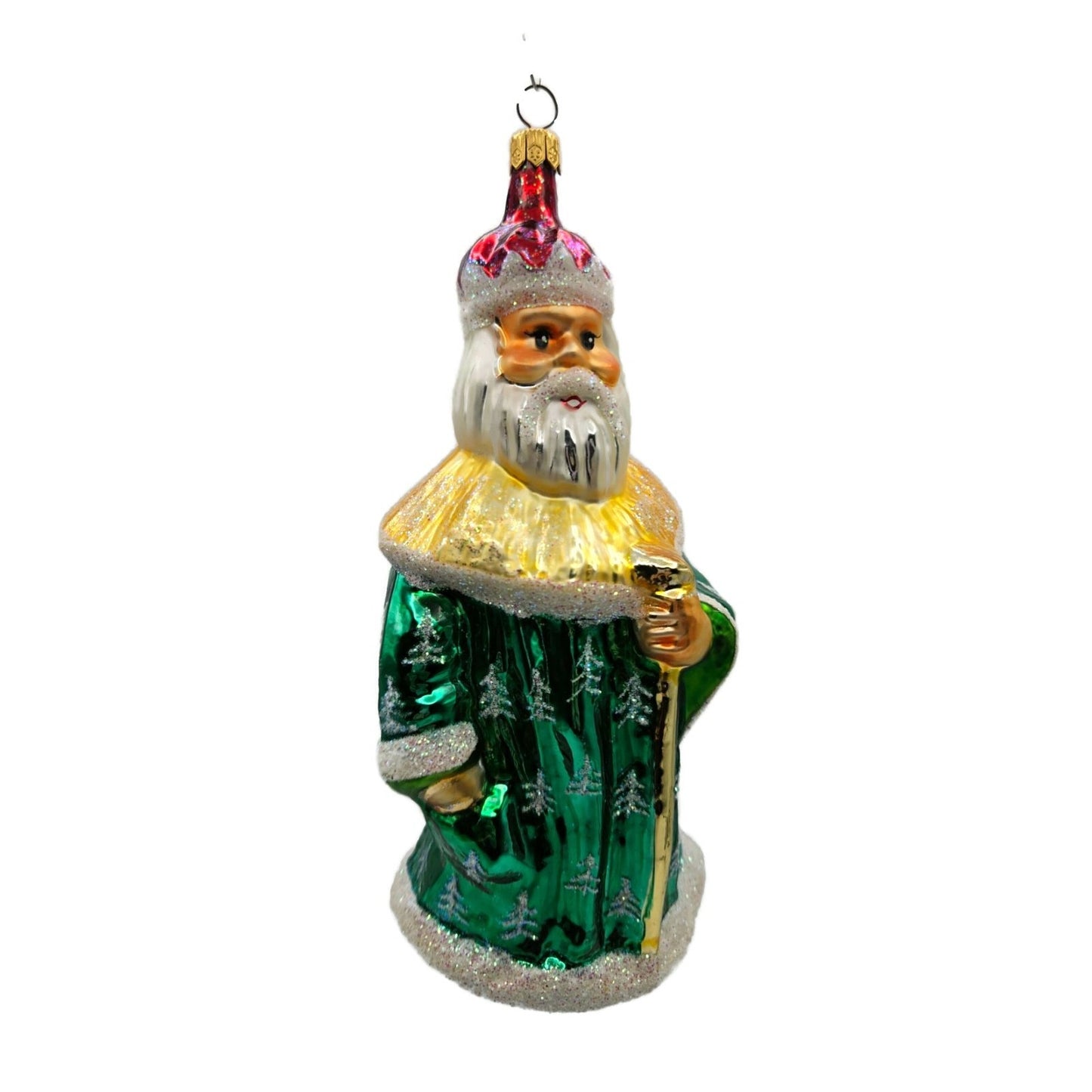 Christopher Radko Christmas King Santa Claus Ornament Green Robe Tree 96-147-B