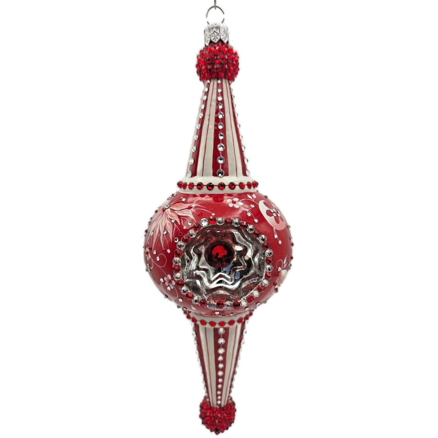 Patricia Breen Looking Glass Chinoiserie Red Reflector Christmas Tree Ornament
