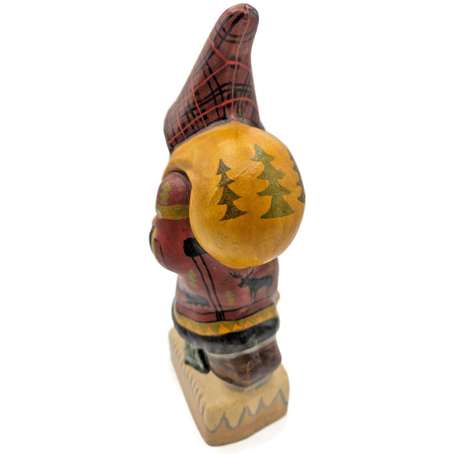 Vaillancourt Father Christmas with Wildlife Coat Chalkware Christmas Figurine