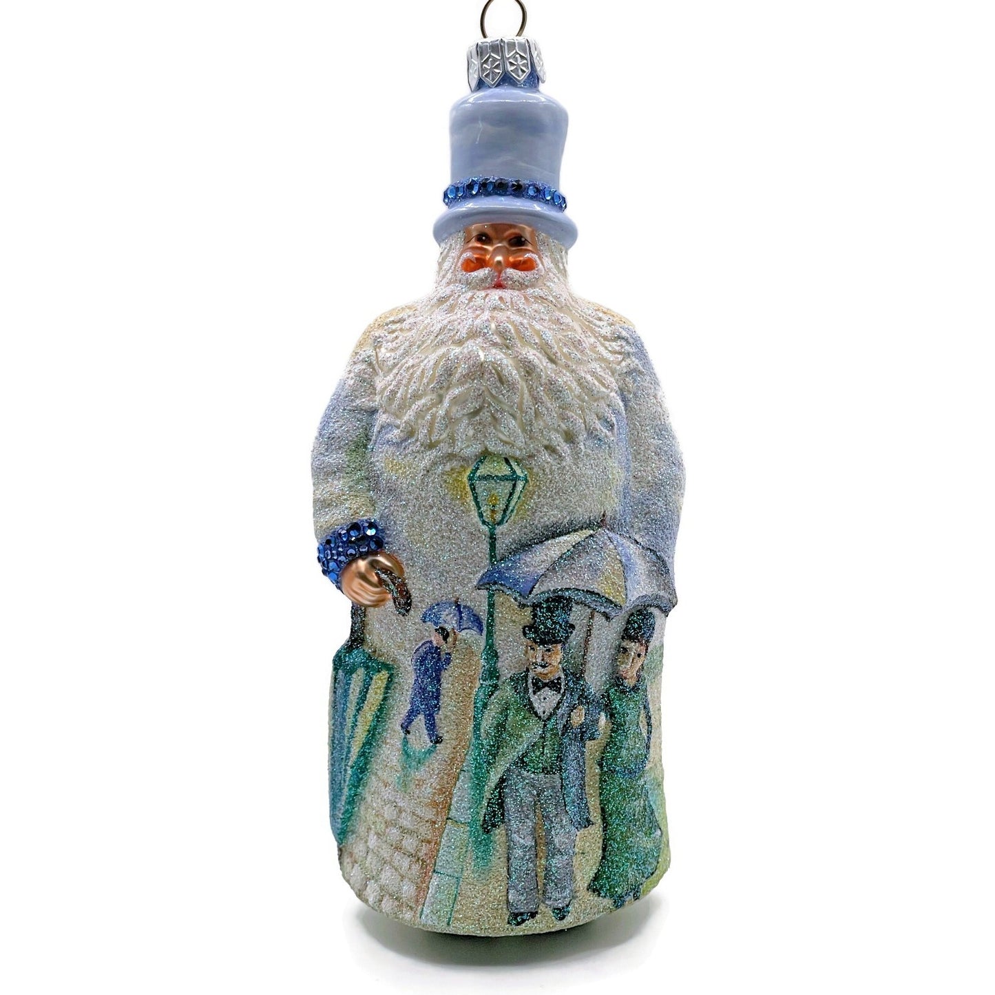 Patricia Breen Caillebotte Santa Rainy Paris Street AIC Christmas Tree Ornament