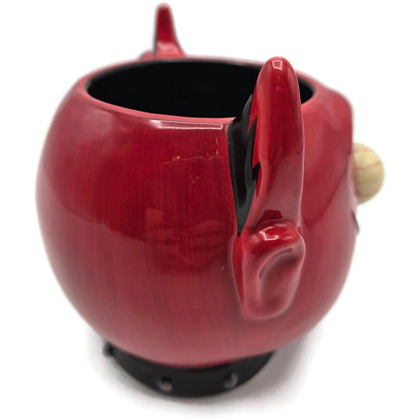 Dept 56 Googly Eye Devil Mug Coffee Cup Red Black 3D Eyeballs Halloween Retired