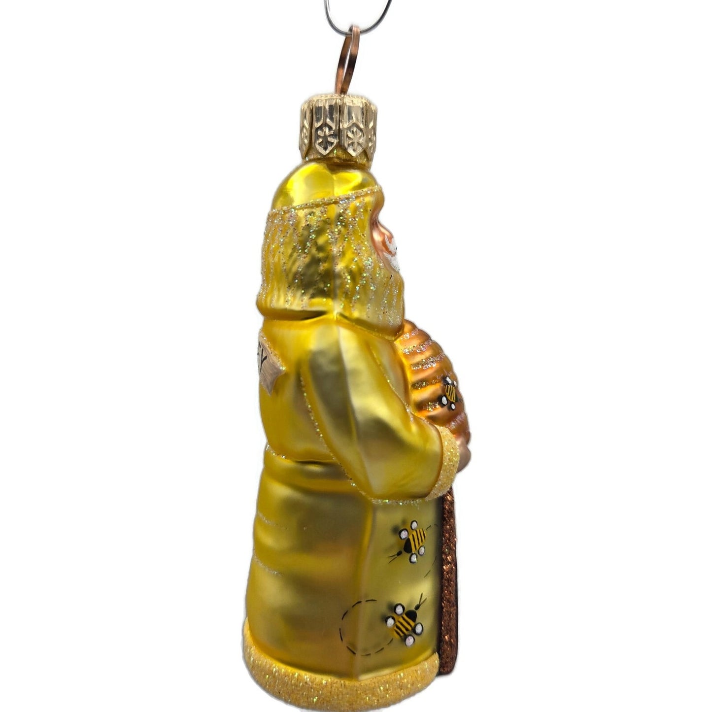 Patricia Breen Miniature Beeskeeping Santa Yellow Spring Christmas Tree Ornament