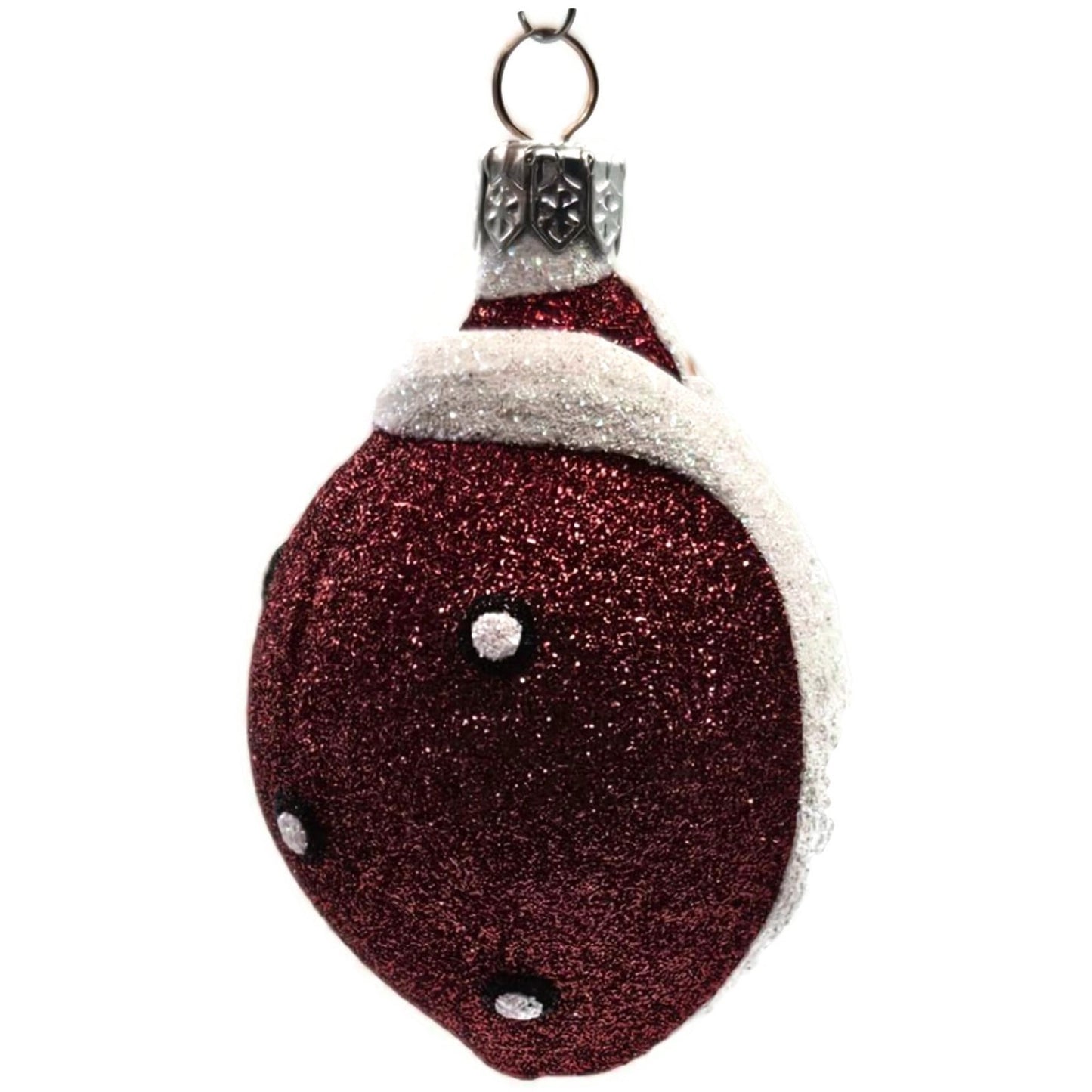 Patricia Breen Santa Ladybug White Red Glittered Christmas Tree Ornament