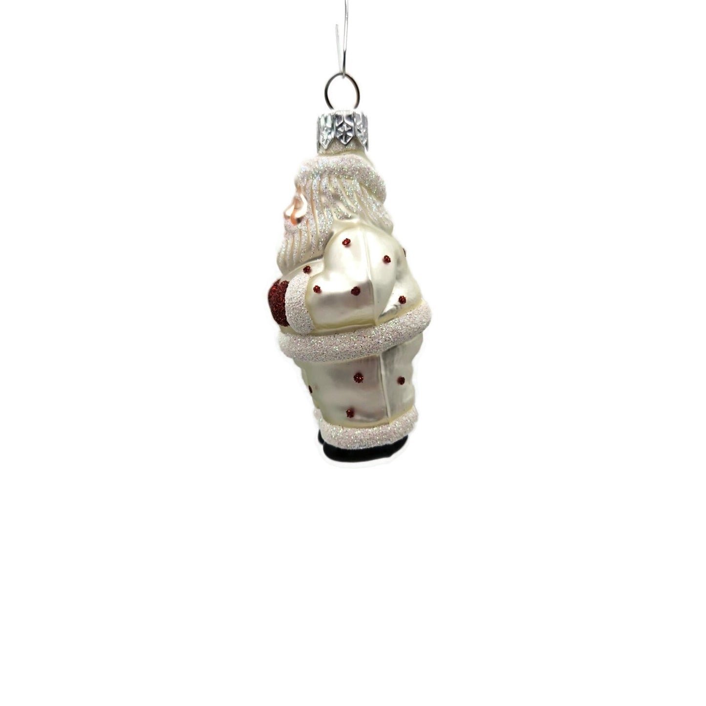 Patricia Breen Miniature Ho Ho Ho Pearl Red Dots Santa Christmas Tree Ornament