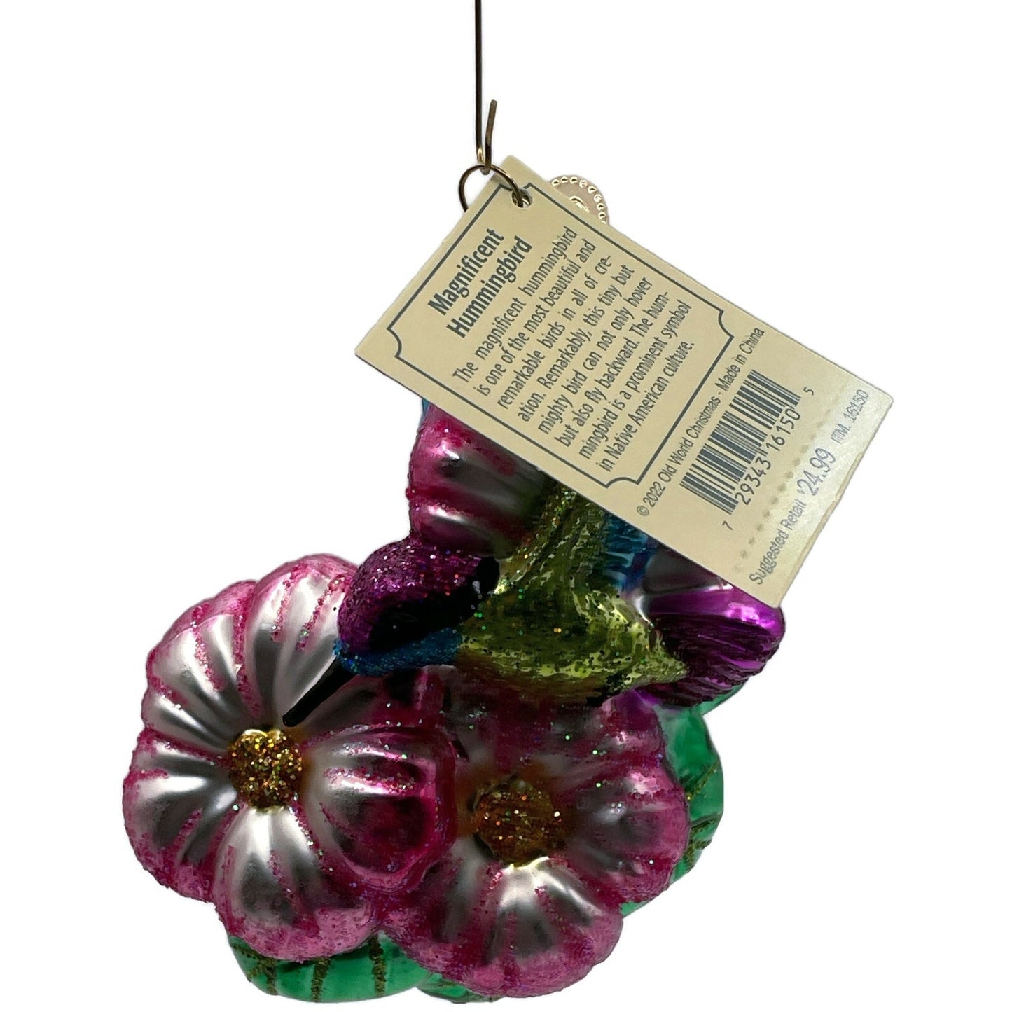 Magnificent Hummingbird Ornament Floral Christmas Tree OWC Old World Christmas