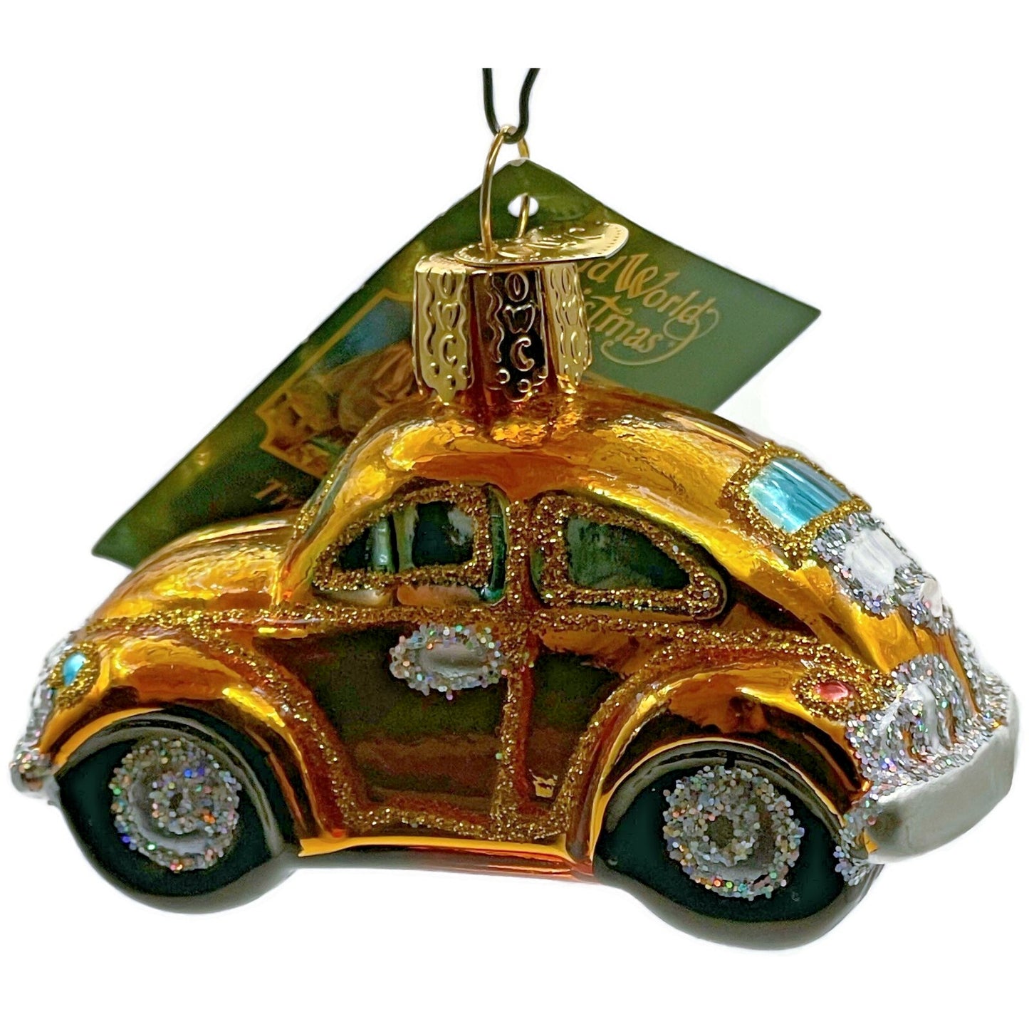 Buggy Car Ornament Gold Vehicle Glittered OWC Old World Christmas Tree Decor
