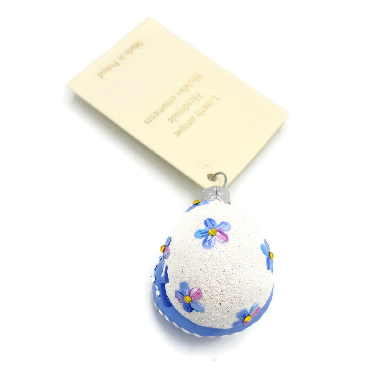 Patricia Breen Springtime Chameleon Blue Forget Me Not Floral Holiday Ornament